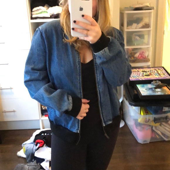 American Apparel Jean Bomber Jacket - Picture 2 of 4